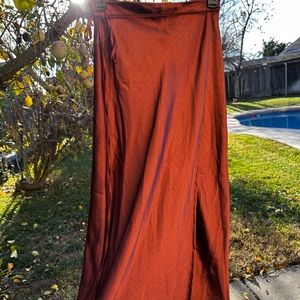 Nasty Gal Satin Wrap Maxi Skirt